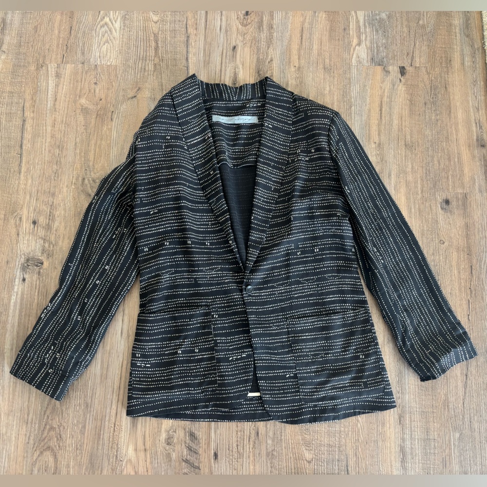 Raquel Allegra Black White Abstract Blazer (size 3/medium)